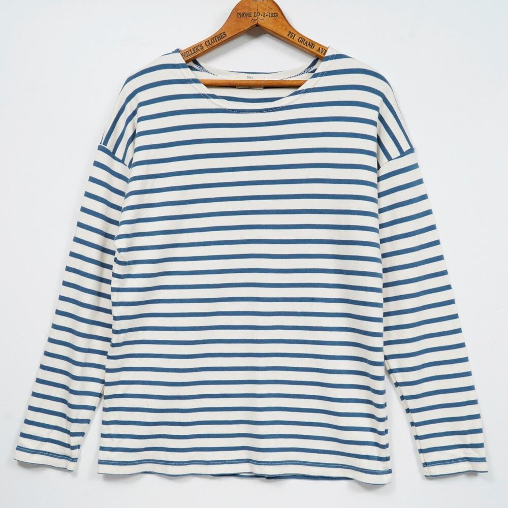 Win's Nautic Collection Breton Stripe Shirt Womens XXL Blue 100% Cotton Portugal